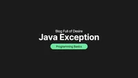 img of [ JAVA ] Exception